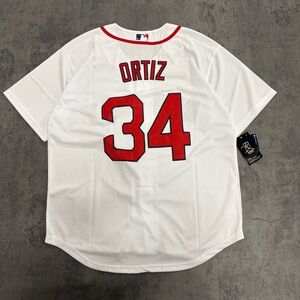 Nike White and Red Baseball Jersey